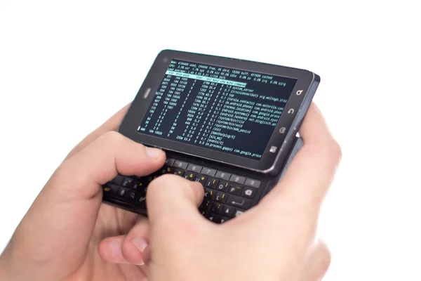 Man holding a computer gadget — Stock Photo, Image