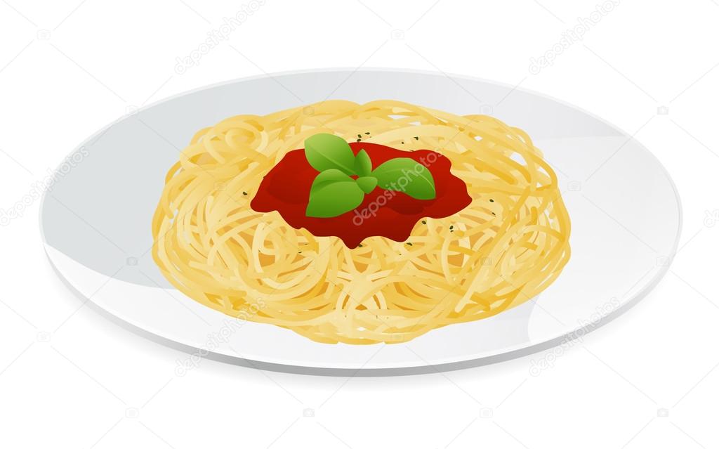 Pasta bolognese with tomato sauce — Stock Vector © Shiny777 19262965
