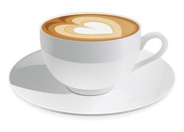 fincan cappuccino kalp simgesi olan