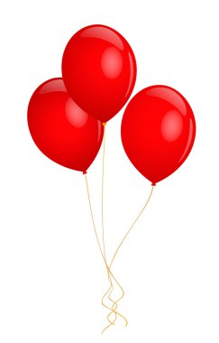 izole kırmızı balonlar. vektör