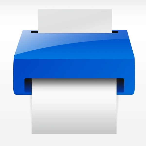 Isolerade blå skrivarikonen — Stock vektor