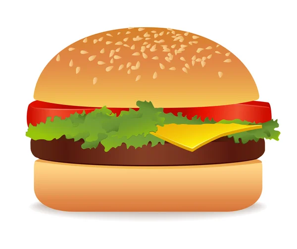 Elszigetelt étvágygerjesztő Hamburge — Stock Vector