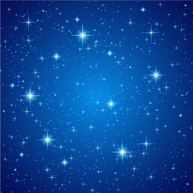 Blue Night sky with stars. Vector