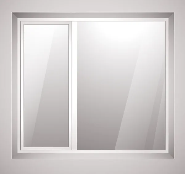 Ventana de plástico con marco blanco. Vector — Vector de stock