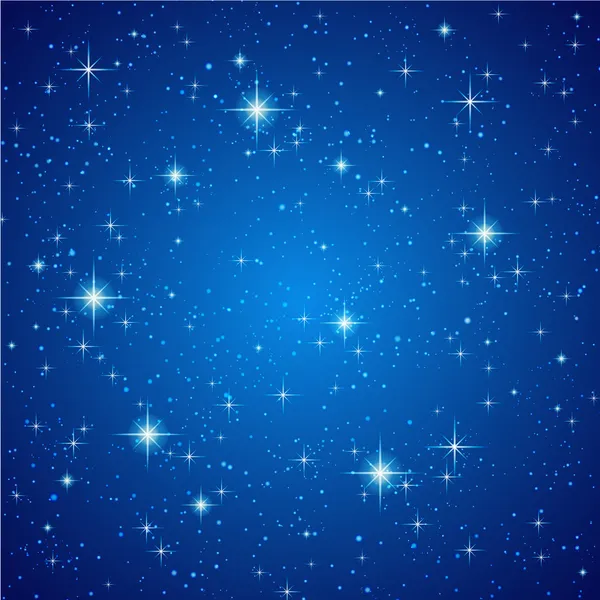 Blauer Nachthimmel mit Sternen Vektor — Stockvektor