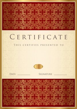 Tamamlama (şablon dikey kırmızı sertifikası)