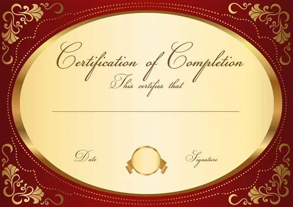 Certificat d'achèvement horizontal (modèle ) — Image vectorielle