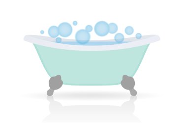 kabarcıklar ile izole karikatür banyo