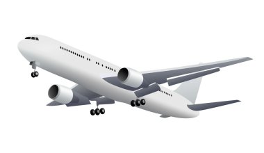 Isolated white Airplane / Aircraft clipart
