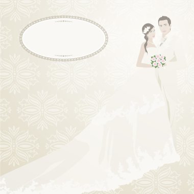 Gelin ve damat ile ışık düğün davetiyesi