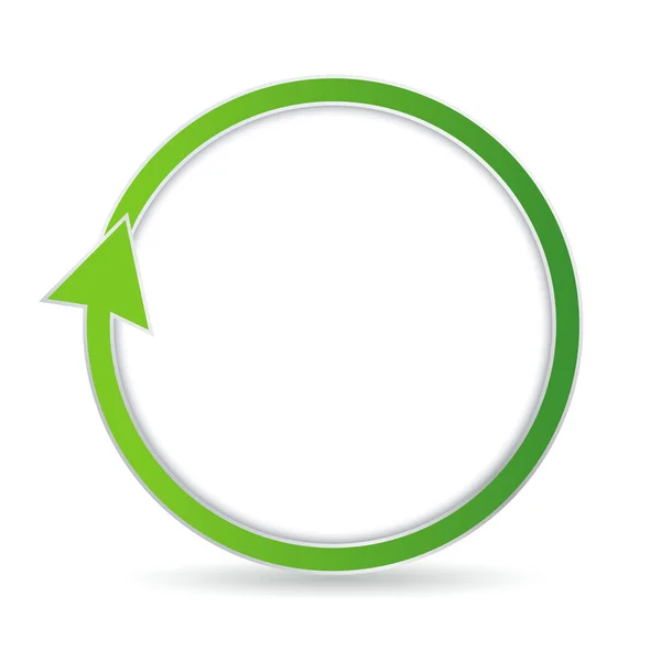 Ізольована зелена кругла стрілка — стоковий вектор