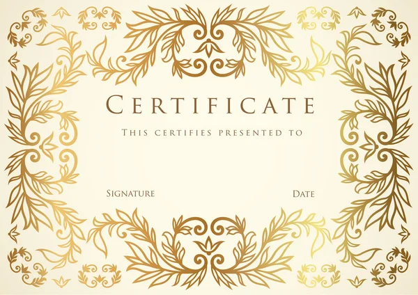 Horizontal certificate of completion (template) — Stock Vector
