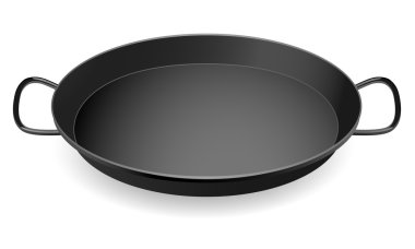 İzole siyah gıda plaka (pan)