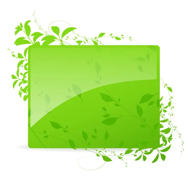 Grünes Banner mit Pflanzen auf weißem Hintergrund — Stockvektor
