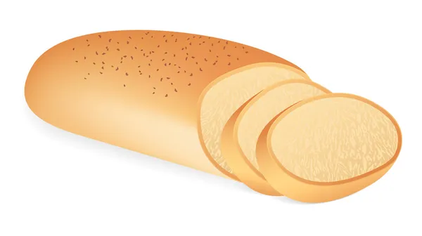 Pan aislado de pan blanco — Vector de stock