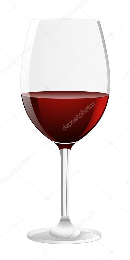 Isolated Glass of red wine. Vector