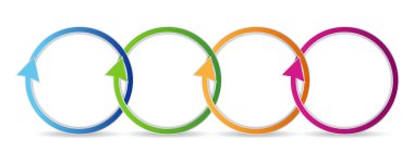 renkli dairesel oklar. concep geri dönüşüm