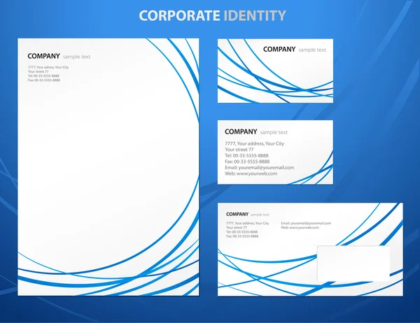 Επιχειρηματικό πρότυπο στυλ με μπλε αφηρημένες γραμμές — Διανυσματικό Αρχείο