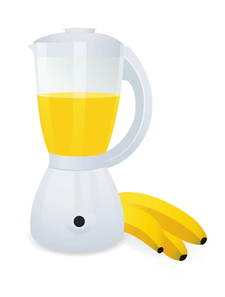 Isolierter weißer Mixer mit Banane — Stockvektor