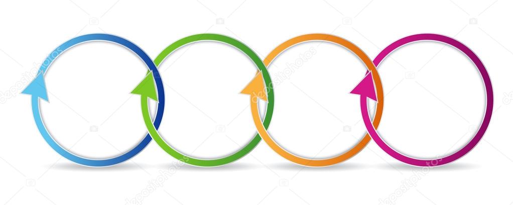 Colorful circular arrows. Recycle concep