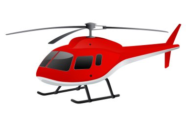 izole kırmızı helikopter