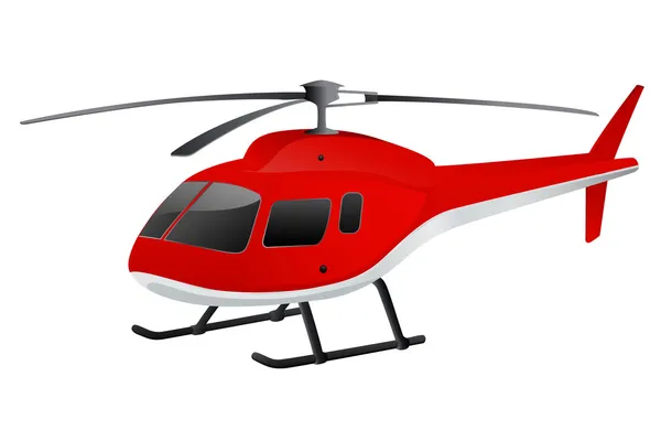 Geïsoleerde rode helikopter — Stockvector