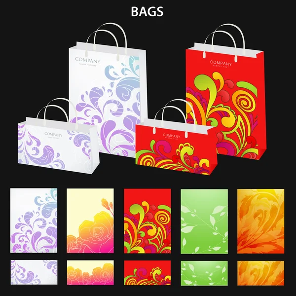 Vector set: Colorful bags — Stock Vector