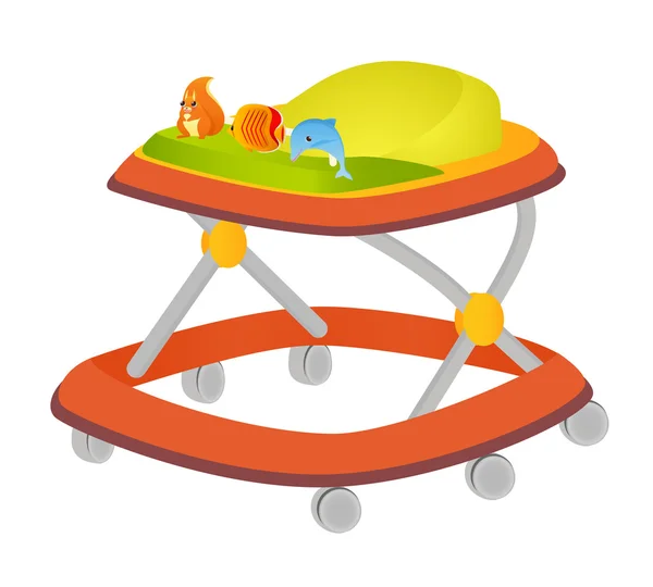 Isolated Baby walker with toys — Stock Vector