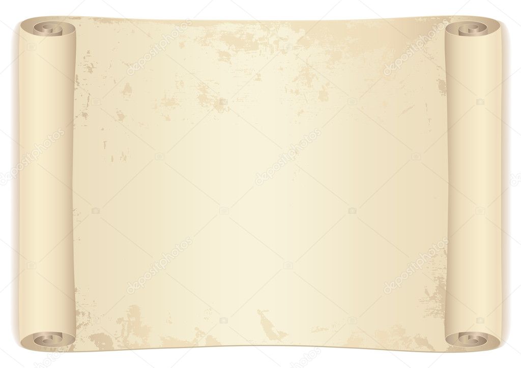 Scroll (old treasure map). Isolated vector illustration on white background