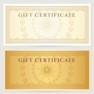 Şablon guilloche desen (filigran) ve sınır fiş. arka plan tasarım hediye çeki, kupon, banknot, diploma, Döviz, Çek, Çek vb için kullanılabilir.