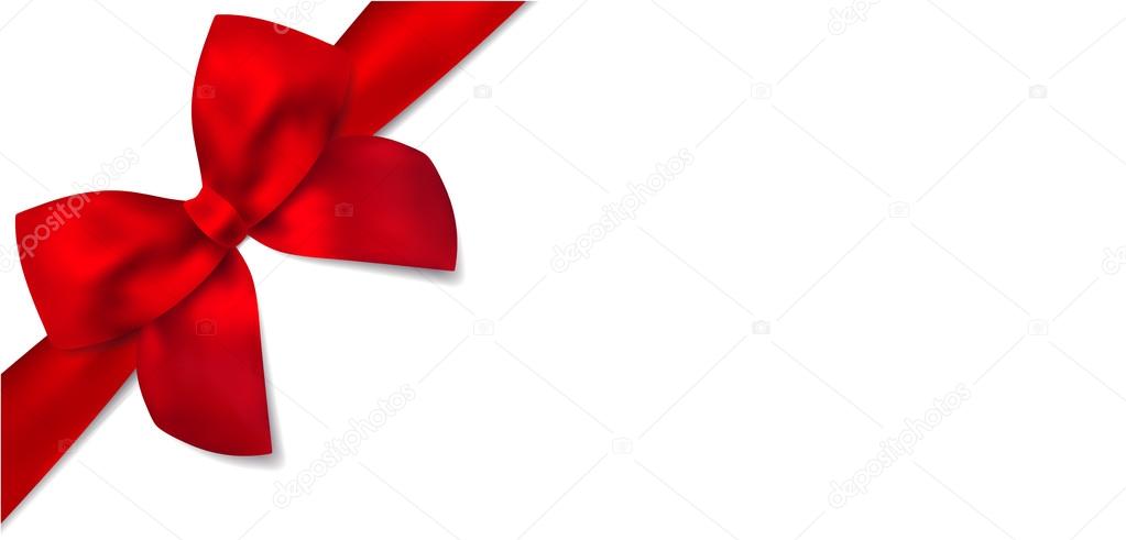 Gift certificate with isolated Gift red bow (ribbons). This design usable for gift voucher, coupon, invitation, certificate, greeting card, anniversary card, Christmas card