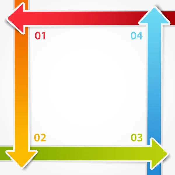 Frecce colorate astratte (banner) con dati, cifre (numeri) e testo (info). Progettazione di sfondo per il concetto di business, sfondo del sito web, web. Modello di foglio di calcolo creativo (infografica) (layout ) — Vettoriale Stock