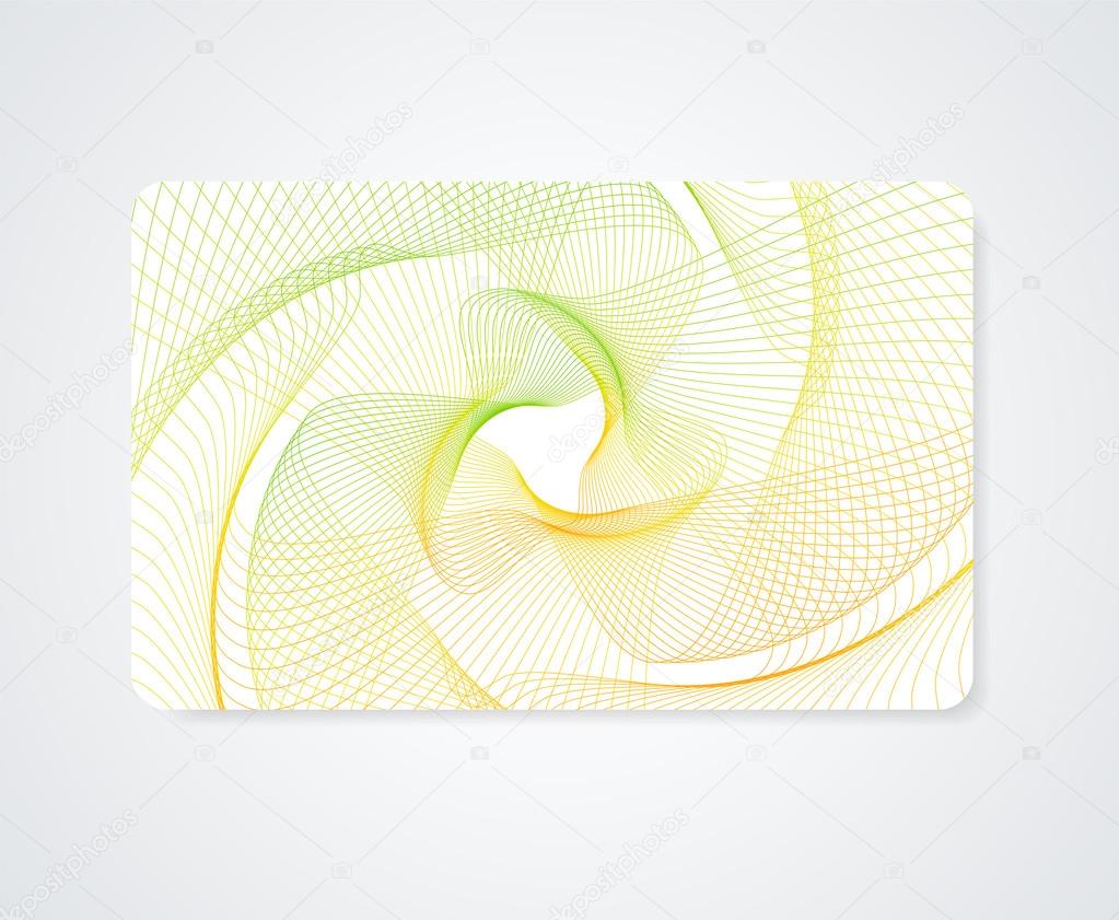 Colorful Business card, Gift card, Discount card template (layout) with rainbow guilloche pattern (watermark). Vector abstract background design