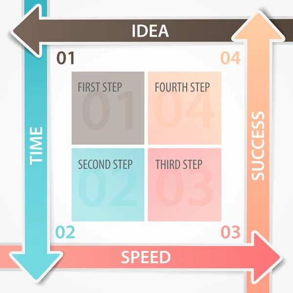 Business banners, colorful arrows with data, figures, numbers, info. Background for workflow concept, step strategy (option), website, web design. Creative spreadsheet (Infographics) template (layout) — Stock Vector