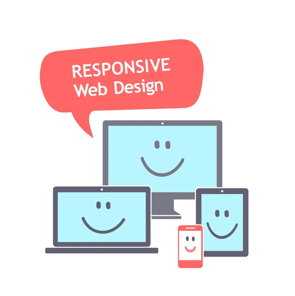 Web Design responsivo — Vetor de Stock