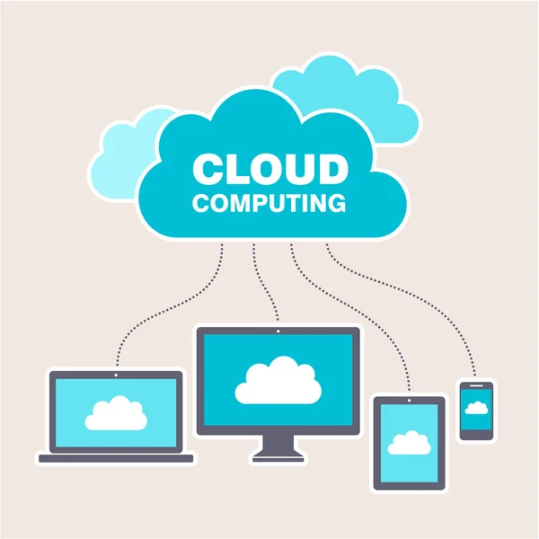 Progettazione concetto di cloud computing — Vettoriale Stock