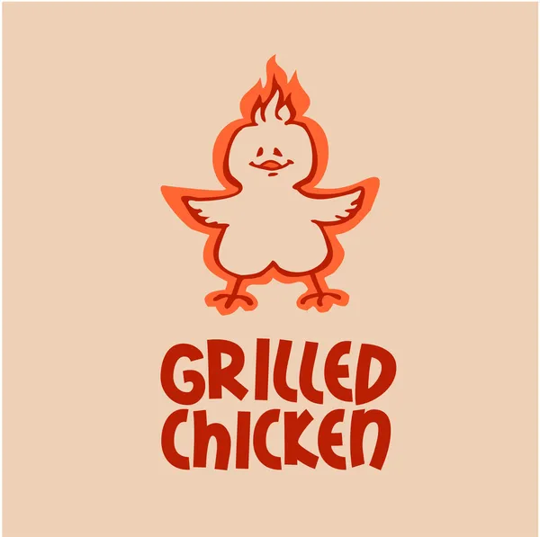 Grilled chicken. — Stock Vector