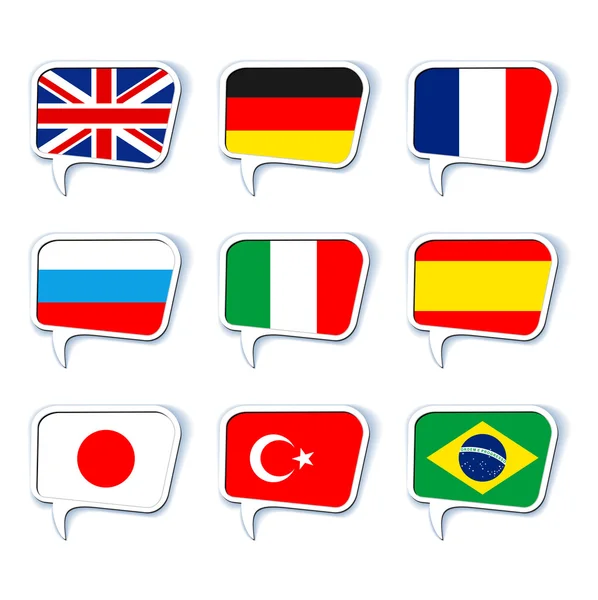 Symbolen met nationale vlaggen — Stockvector