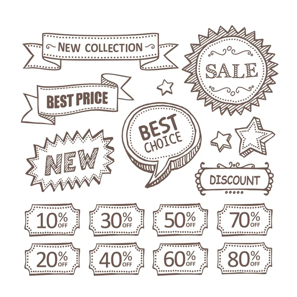 Discount labels set — Stock Vector