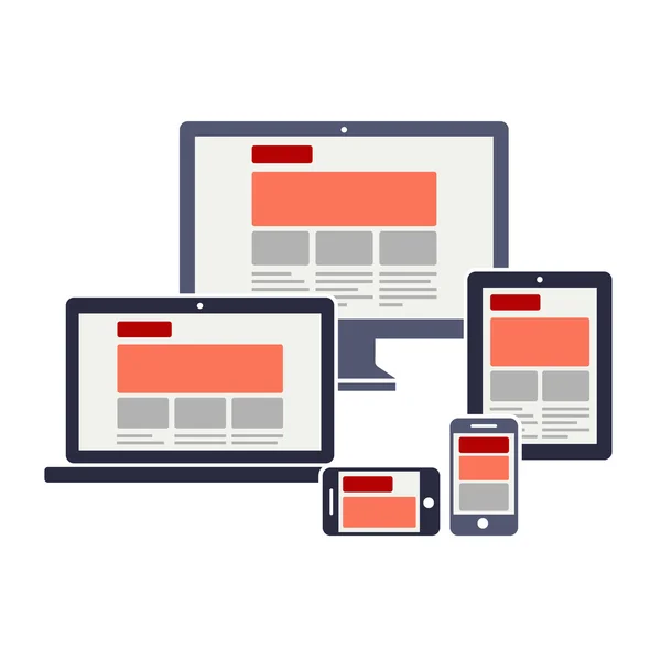 Volledig responsief webdesign — Stockvector