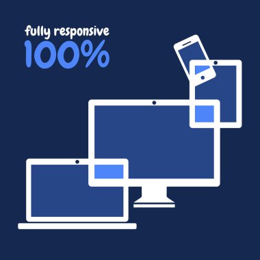 Responsive web design on different devices clipart