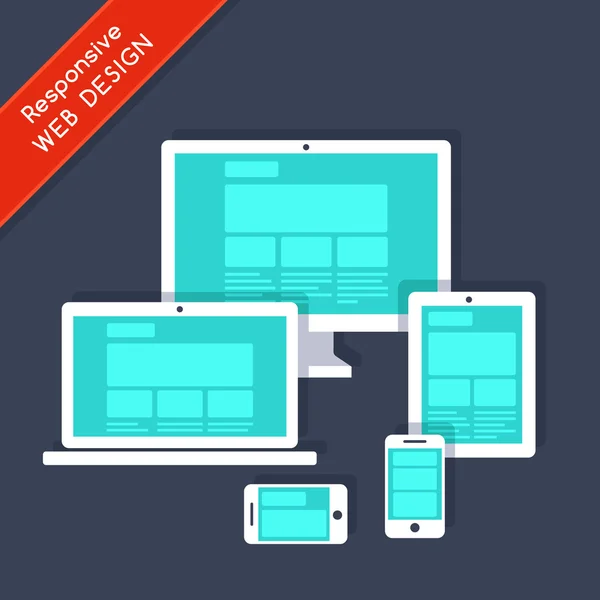 Responsive web design on different devices — Stock Vector