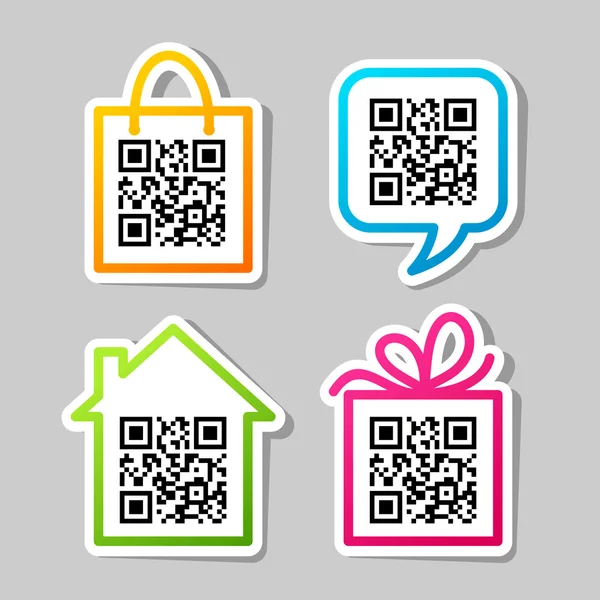 QR-code. set van pictogrammen — Stockvector