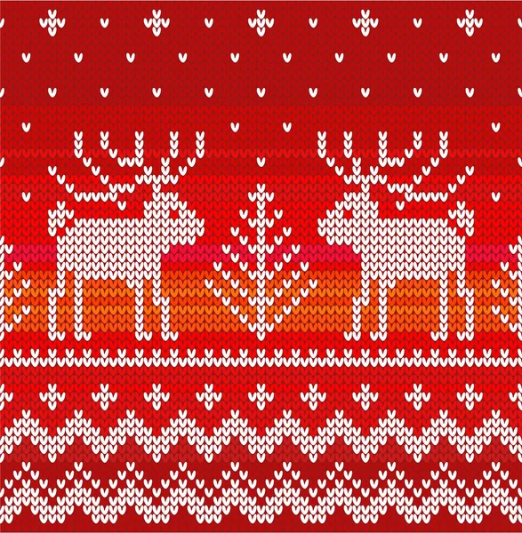 사슴, 완벽 한 패턴와 빨간 스웨터 — 스톡 벡터