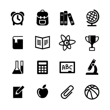 okula dönüş. Web simgeler kümesi. Eğitim