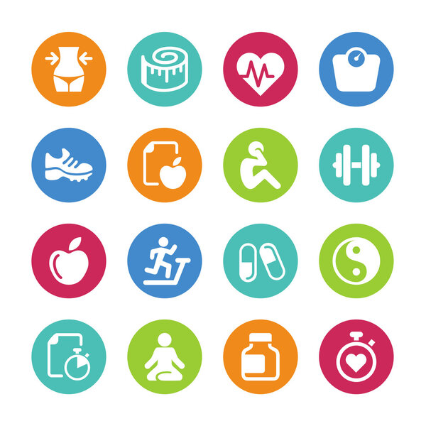 Комплект - 16 икон здоровья и фитнеса
