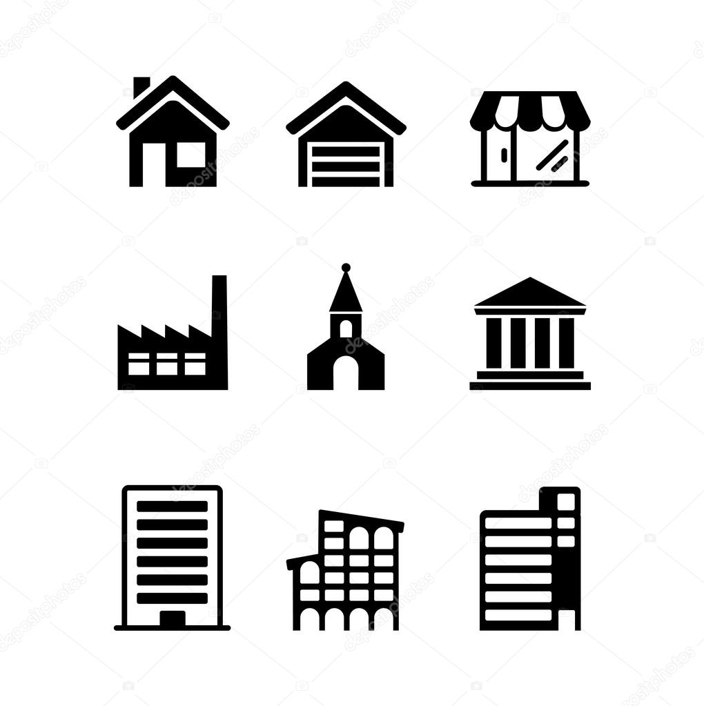 Web icons set - houses, architecture