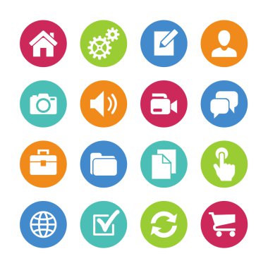 Web sitesi için ana simgeler. simge kümesi