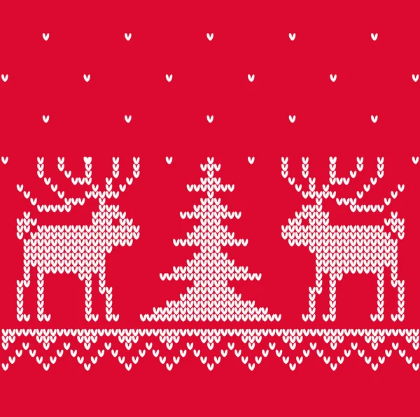 Weihnachten Hintergrund mit tief zum Stricken — Stockvektor