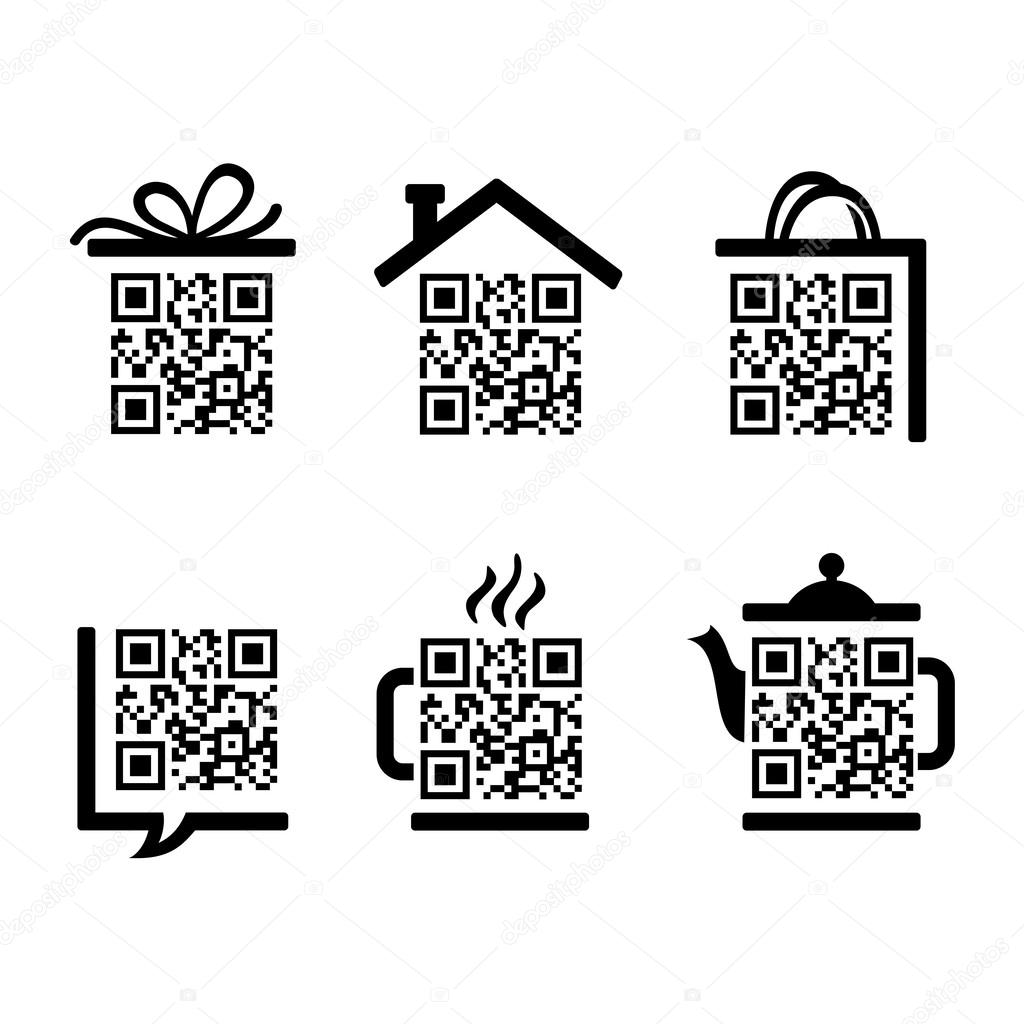 QR-Code. Set of pictograms for website